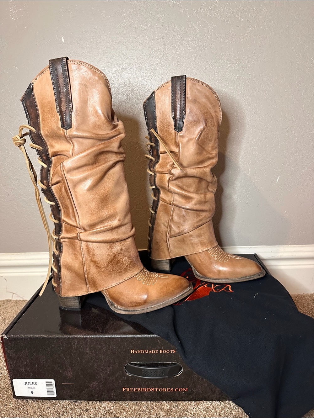 New Freebird “Jules” Tall Lace-Up Boots – Size 9
